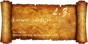 Lorenz Zalán névjegykártya