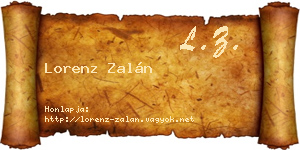 Lorenz Zalán névjegykártya